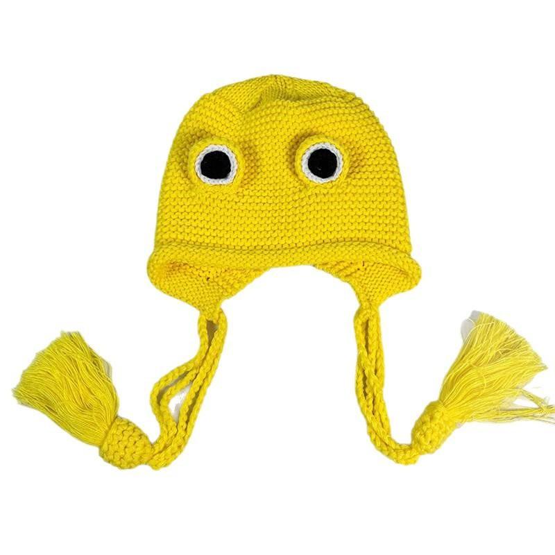 Acrylic Knit Beanie Hat Women Winter Warm Ear Protection Cute Green Cropped Cap Stylish Accessory
