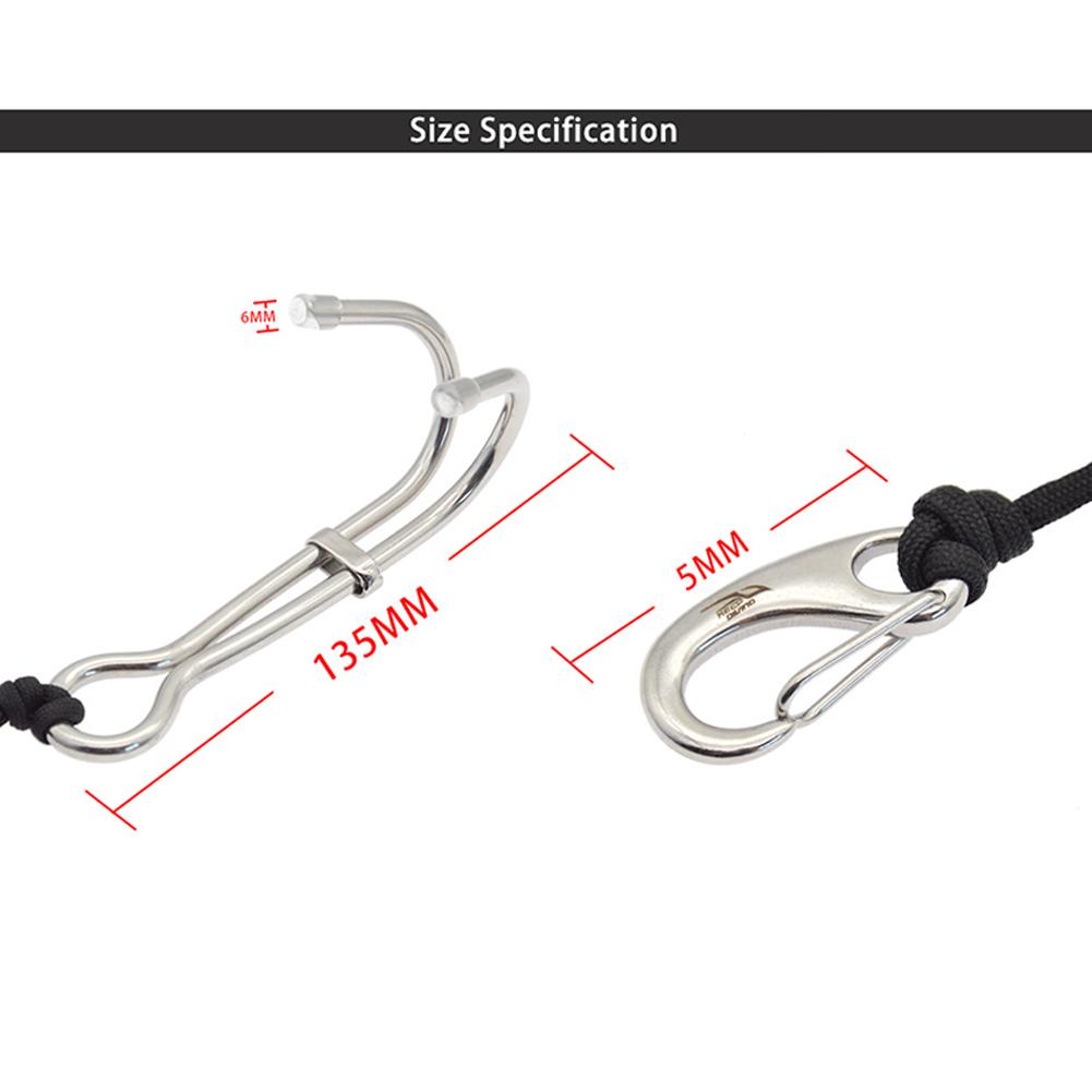 Double Head Diving Clips Hook Portable Stainless Steel Dive Underwater Hook Lightweight Wear-Resistant Outdoor Equipment