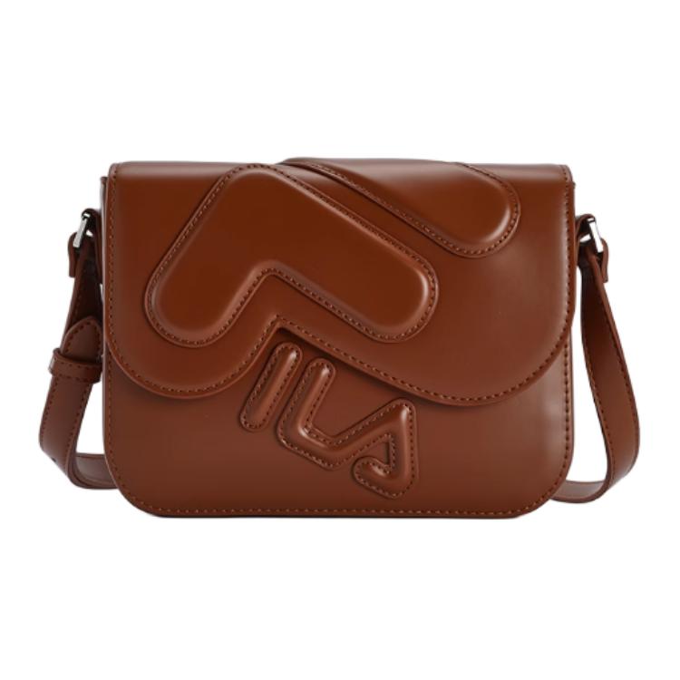 New FILA PU Tofu Bag, Shoulder Bag, Crossbody Bag Mini Women's Woody Brown Umber F13W519171FBN