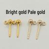 14K Gold Filled Round Bead Ear Pins: Ball Stud Earrings with Ring for DIY Jewelry Accessories.