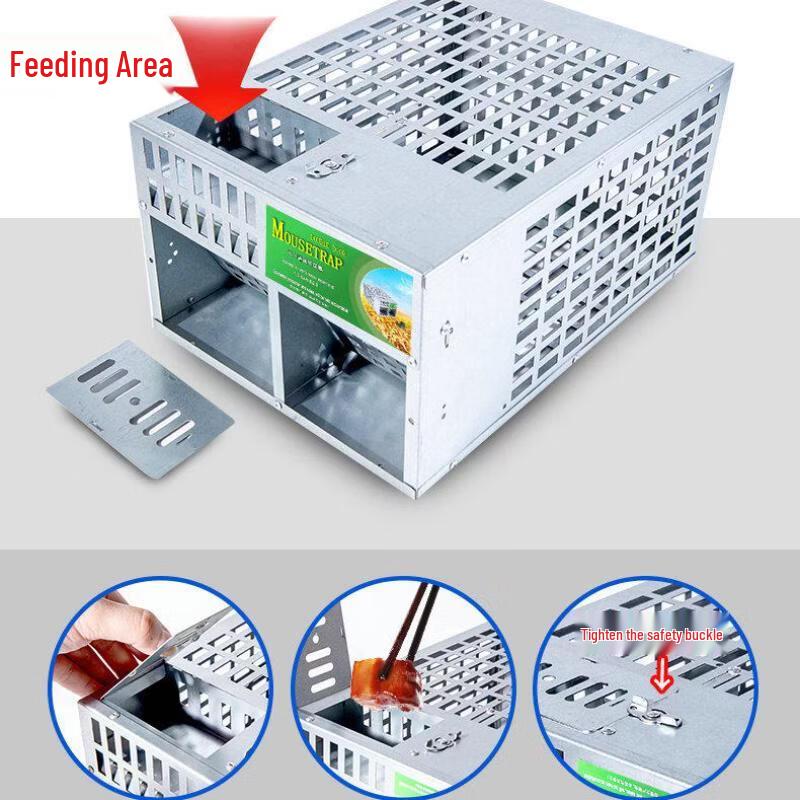 JPHZNB High-Efficiency Double-Door Rat Trap Cage