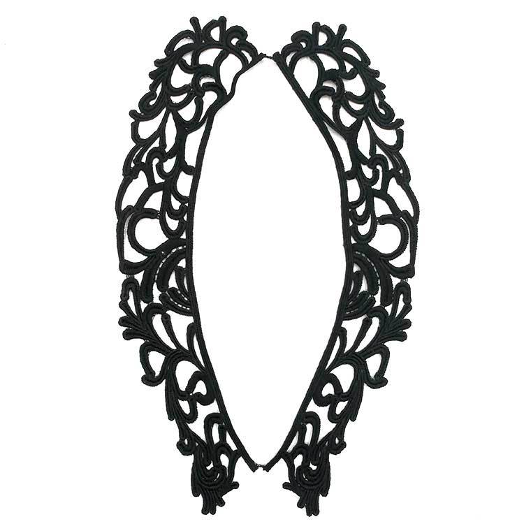 Water-soluble lace pair flower, three-dimensional hollow milk silk embroidery flower DIY lace accessories black
