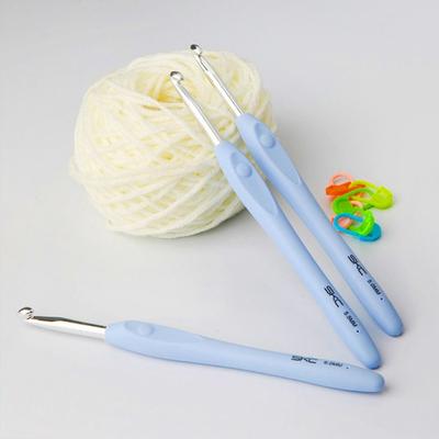DIY Soft Handle Knitting Needles Aluminum Long Crocheting Hooks Multisize Weaving Tool Sweater