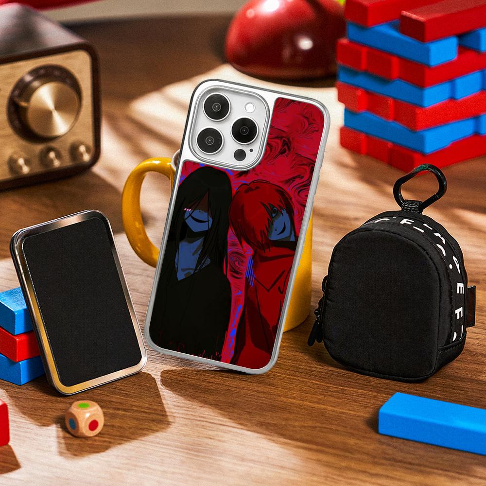 

Scarletella homicipher Y2k game man Phone Case for iPhone 16 15 14 13 12 11 Pro Max Sheepskin Silver-edged protective case iPhone16ProMax
