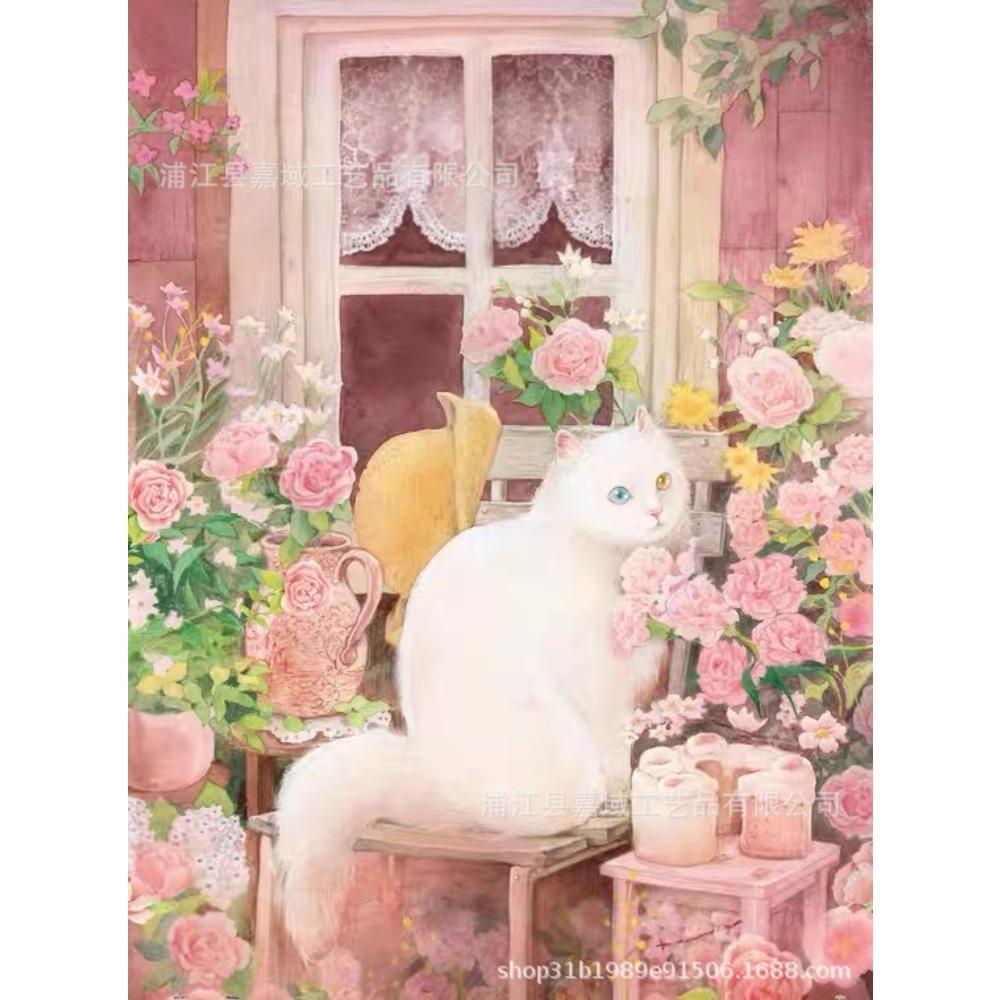 DIY Diamond Painting 5D Cartoon Cat Full Diamond Cross Stitch Living Room Decorative Painting