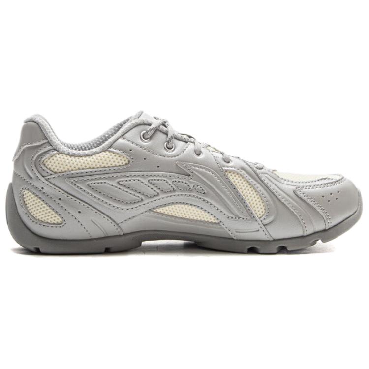 Li Ning Ling Long Trendy Comfortable Rebound Breathable Low-Top Casual Shoes Women sneaker Silver Beige AZGV030-3