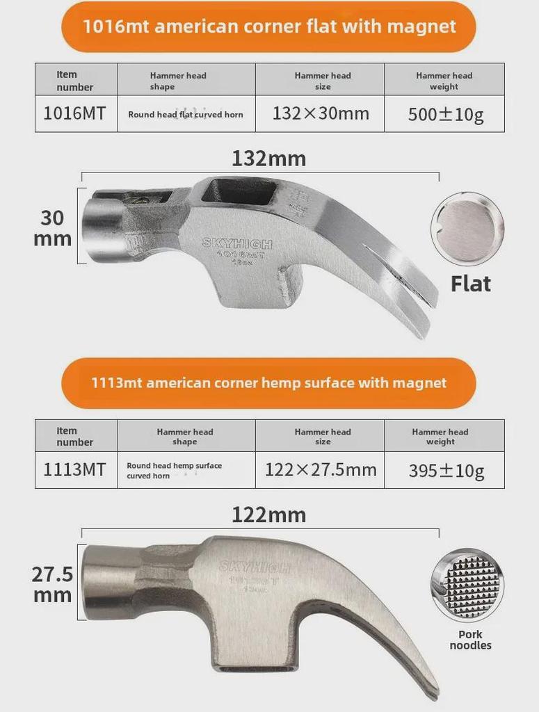 Australian & New Zealand High Carbon Steel Magnetic Claw Woodworking Hammer
