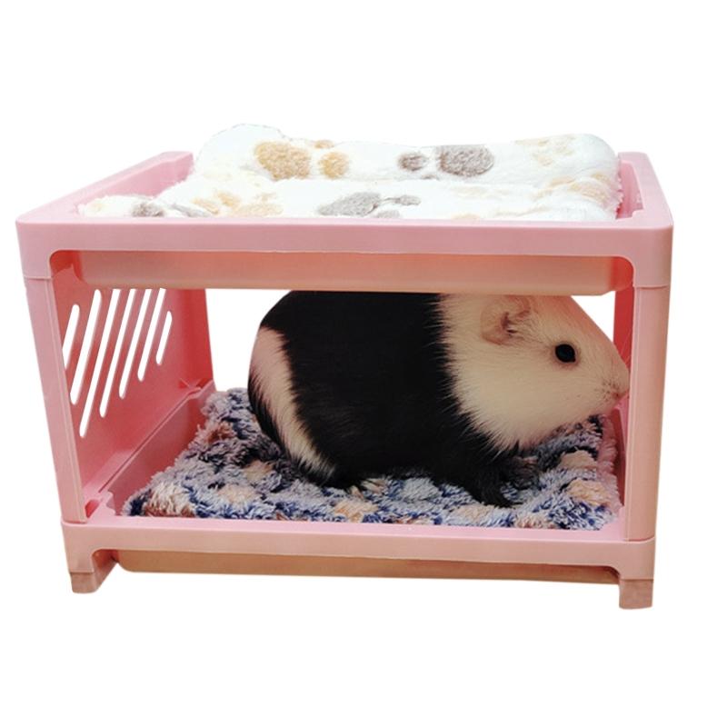 

Small Pet Cage Bunk Bed Sugar Glider Bunk Bed for Playing Sleeping All Season рожевий