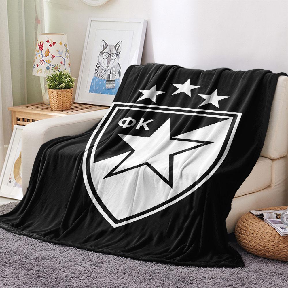 Crvena Zvezda Logo FlAannel Blanket, High Quality Comfortable for All Seasons, Home Decor, Warmth and Comfort