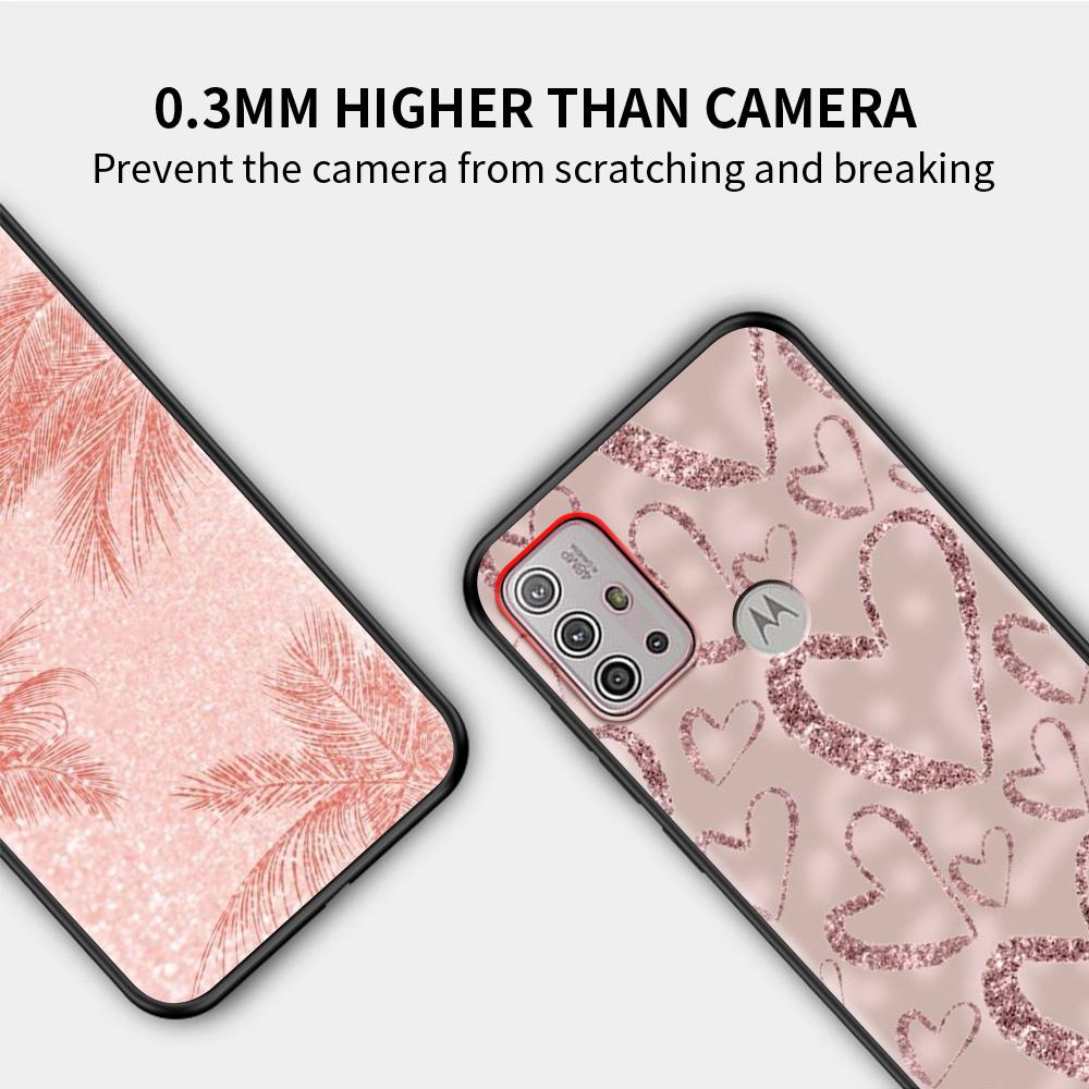 Pink Rose Bling Picture For MOTOROLA One Fusion Case for Moto G10 G9 G8 Plus Play Power One G20 G30 G40 G50 G60 Edge 20 Shell