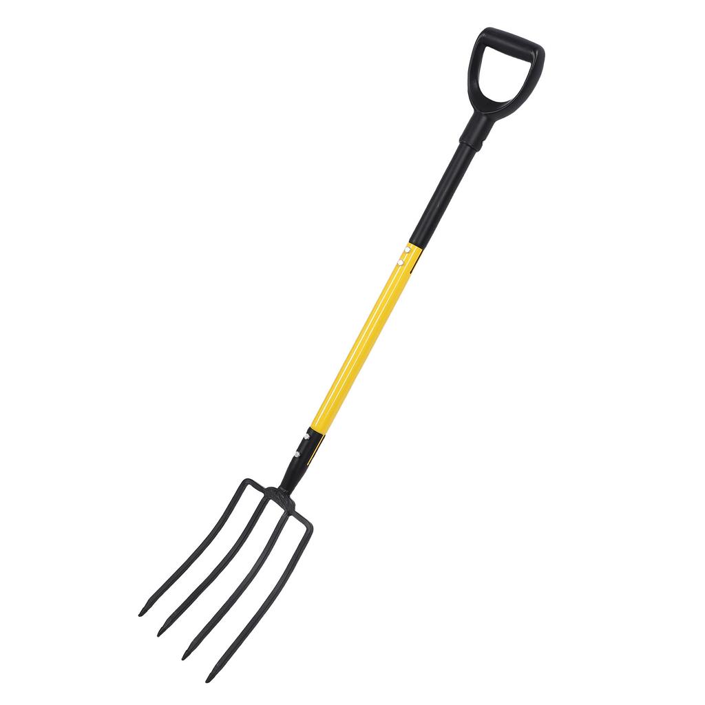 46 Inch Pitch Fork Y Grip Versatile 4 Tines Garden Spading Fork for Gardening Digging Composting Spading