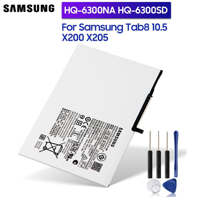 

Оригинальный сменный аккумулятор HQ-6300NA HQ-6300SD для Samsung Galaxy Tab8 10.5 X200 X205 7040 мАч
