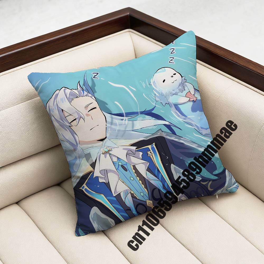 Genshin Impact Neuvillette Throw Pillow Case Sham 45X45Cm 35X35Cm Square Home Pillowcase Cushion Cover