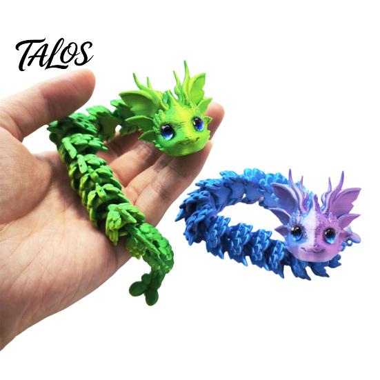 Portable Stress Relief Gadgets 3D Printed Articulated Dragon Fidget Toy, Cute Ornaments, Desk Trendy Room Decor Ornaments Toy for Adults, Fantasy