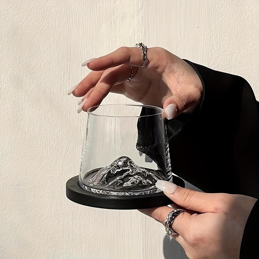 Japanese Fujiyama Mountain Glass Cup Vintage Ice Crystal Whiskey Tumbler Ins Style Water Cup