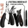 Nail Care Kit for Ingrown & Thick Toenails - Heavy-Duty Clippers Set with Nail File, Cuticle Nippers, and Grooming Tools - Class