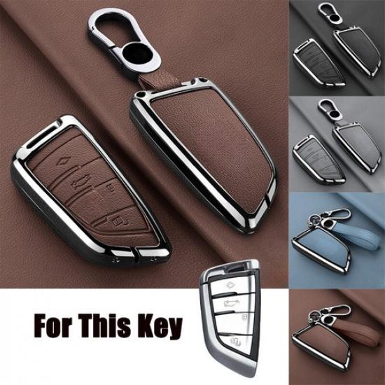 Zinc Alloy Leather Car Key Case Cover For BMW X2 X3 X4 1 2 3 4 5 6 M5 X5 X6 X7