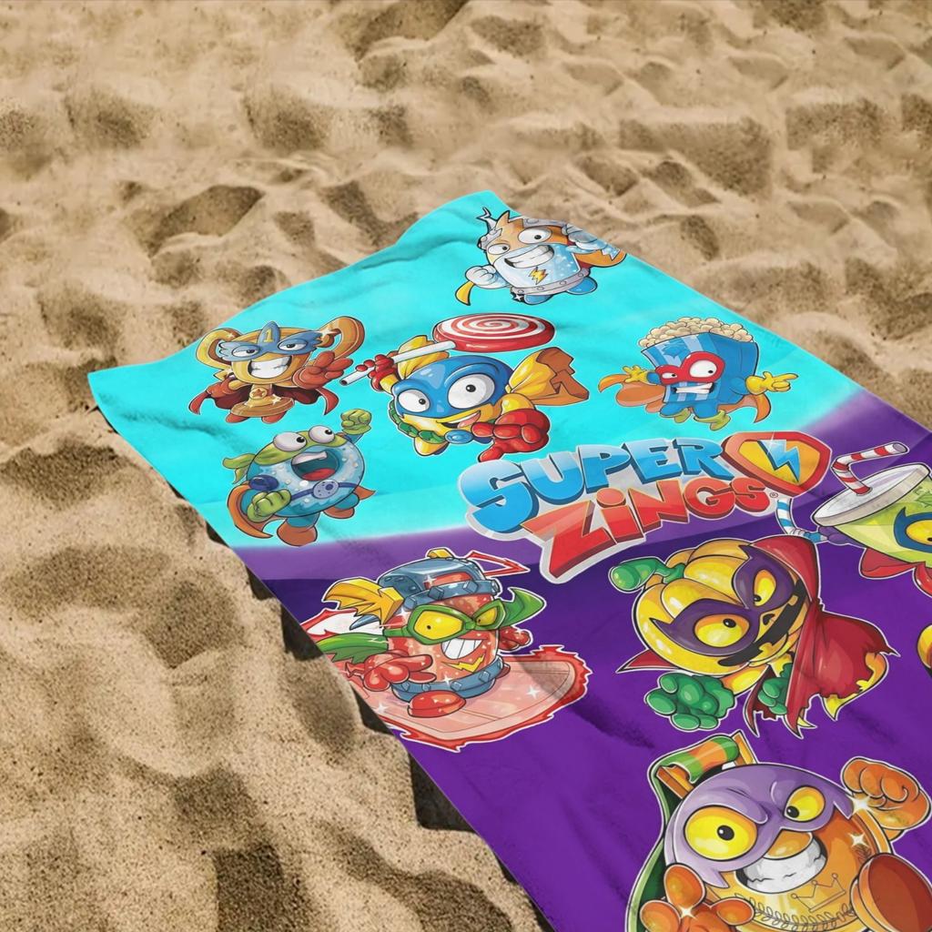 Super Zings Character Collection Beach Towel, Made of Ultra-Fine Microfiber, Perfect for The Beach, Swimming Pool, Gym, And Yoga