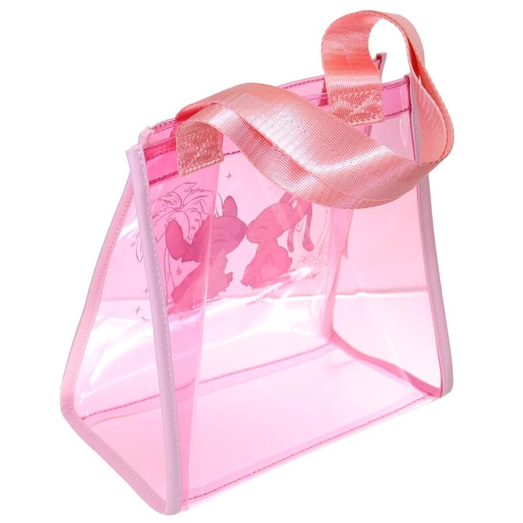 Marimo Craft Stitch Watercolor Series PVC Clear Tote Bag Small, Stitch & Angel, Approx. W210 x H200 x D120mm, MDAN-108