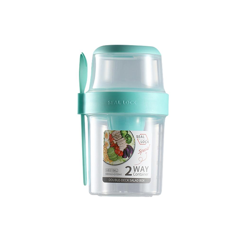 Seal Lock Shaker Cups With Lids And Spoons, Overnight Oats Containers, Reusable Topping Compartment For Breakfast With Yogurt, Cereal Or Oatmeal