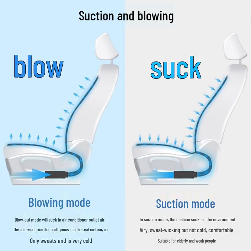 Car Ventilation Cushion with Cooling Airflow and Ice Silk Cover