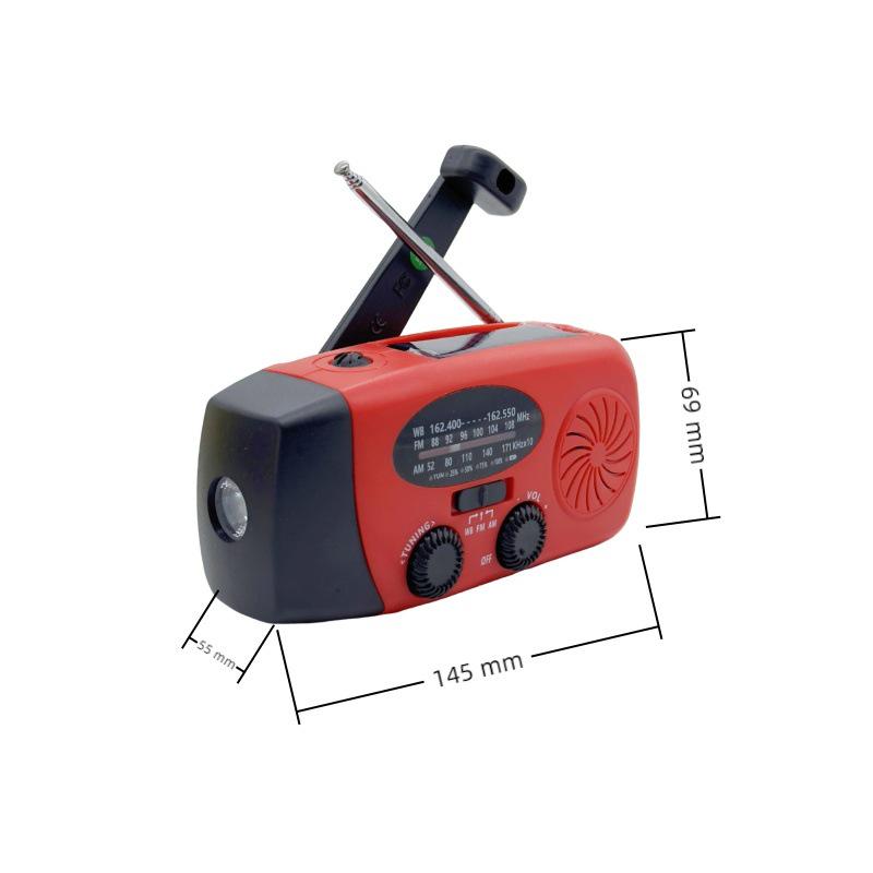 Solar & USB Hand-Crank Emergency Radio with SOS Alarm & Flashlight