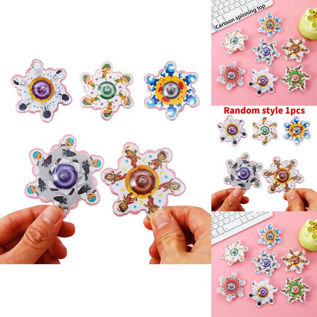 Kids Toy Cartoon Figure Pattern Gyroscope With Creative Design For Childrens Day Gift And School Activity
