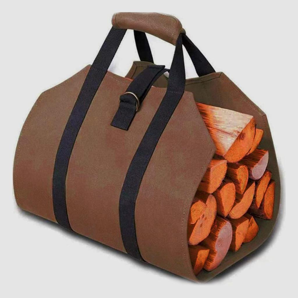 Firewood Carrier Wood Carring Bag with Handles Durable Waxed Canvas Log Carrier Large Log Tote Bag Firewood Holder for Camping Indoor 39 X 16 Inch