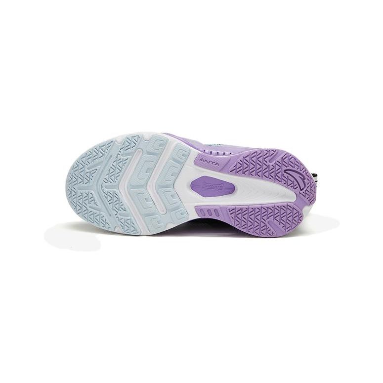 Anta Kids Monthly Non-Slip Wear-Resistant Low-Top Running Shoes Kids sneaker White Purple 322329909-5