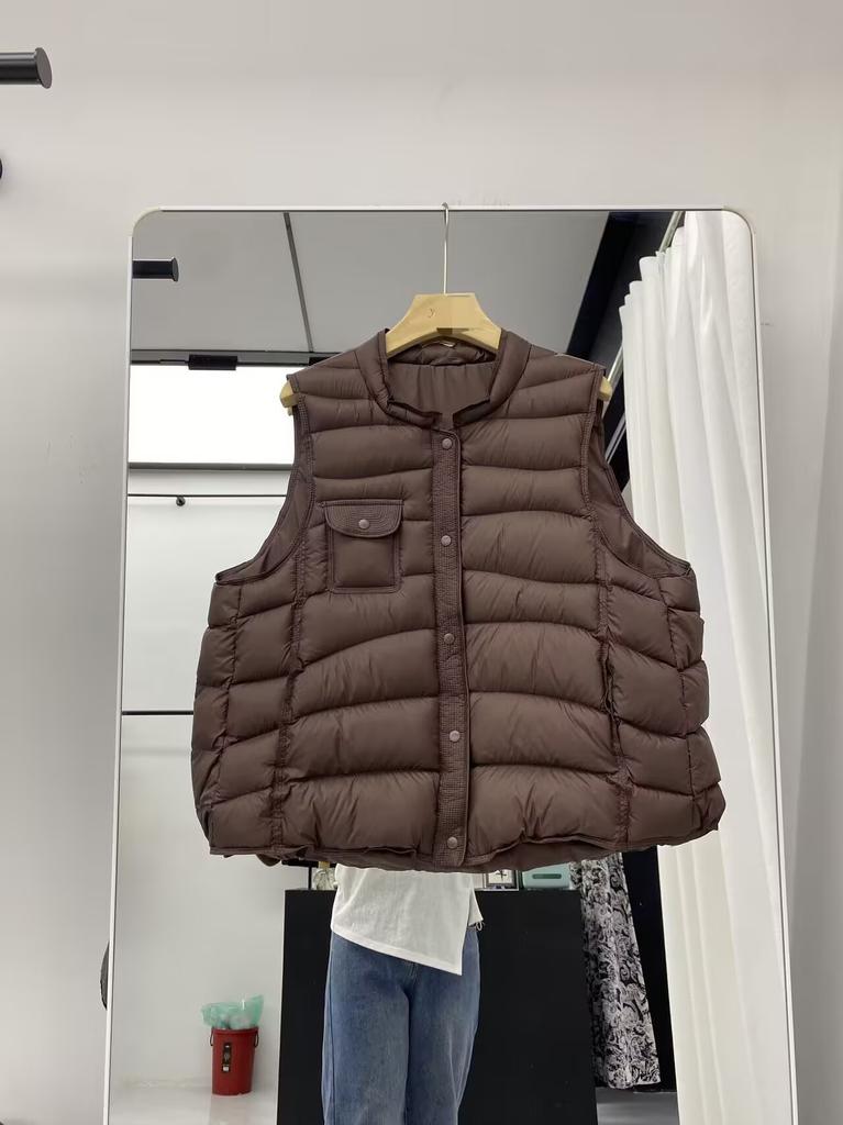 Beyaz ördek tüyü yeni şişme yelek kadın kısa dik yaka moda yüksek kalite beyaz ördek tüyü kış sıcak palto trend