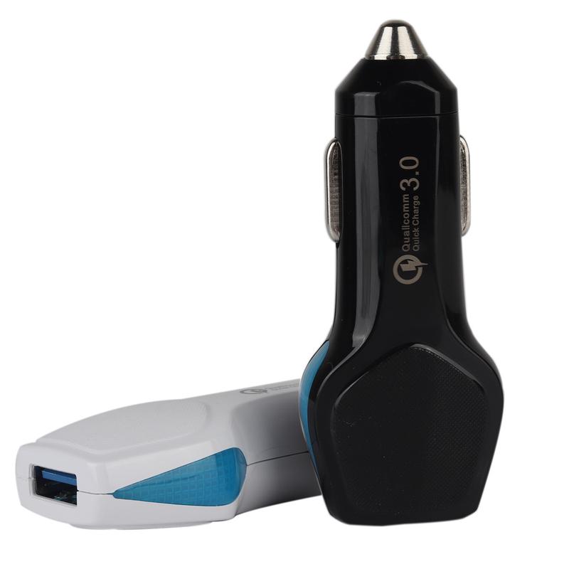 QC3.0 Quick Charge Car LED Blue Light Single USB Car Quick Charge Car Phone Charger