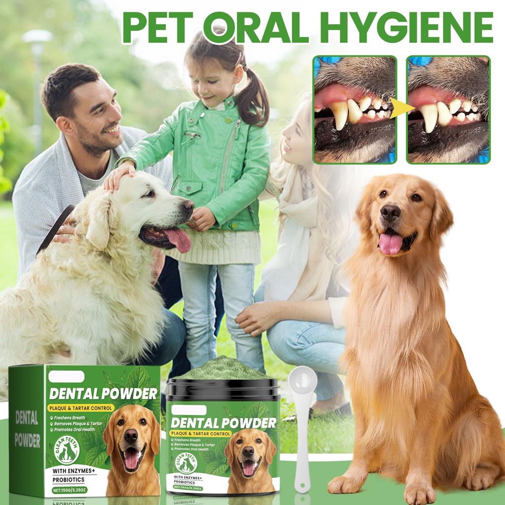 Čisticí prášek pro domácí mazlíčky zlepšuje zubní kámen, žloutnutí zubů a osvěžuje dech.