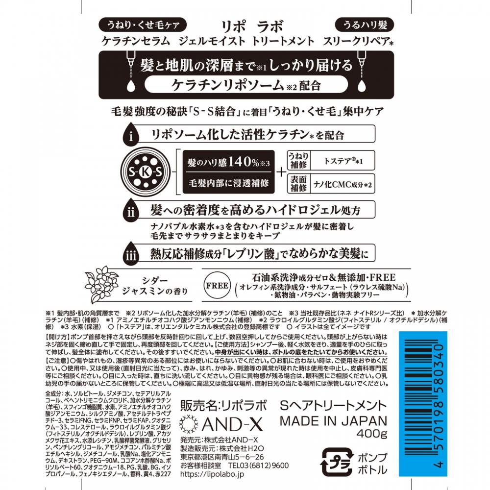 Ripo Labo Keratin Serum Gel Moist Treatment 400g And X