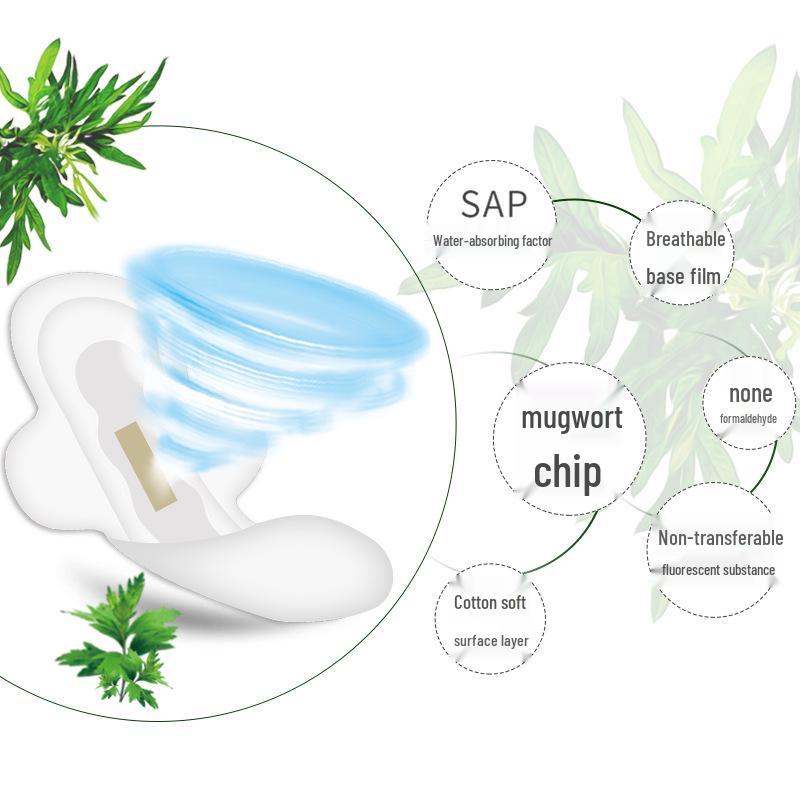 Mugwort Thin & Breathable Sanitary Napkins - Anti-Leak Day & Night Pads Combo