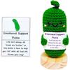 Emotional Support Pickle, Encouraged Crochet Pickle Cucumber Gift,Cheer Up Gifts for Friends or Family Festival Decoration Encouragement