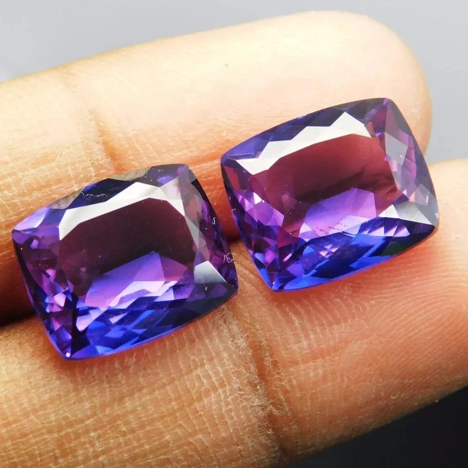 Certified Natural Purple Tanzanite A+ Cushion Cut 16 Ct Beautiful Gemstone