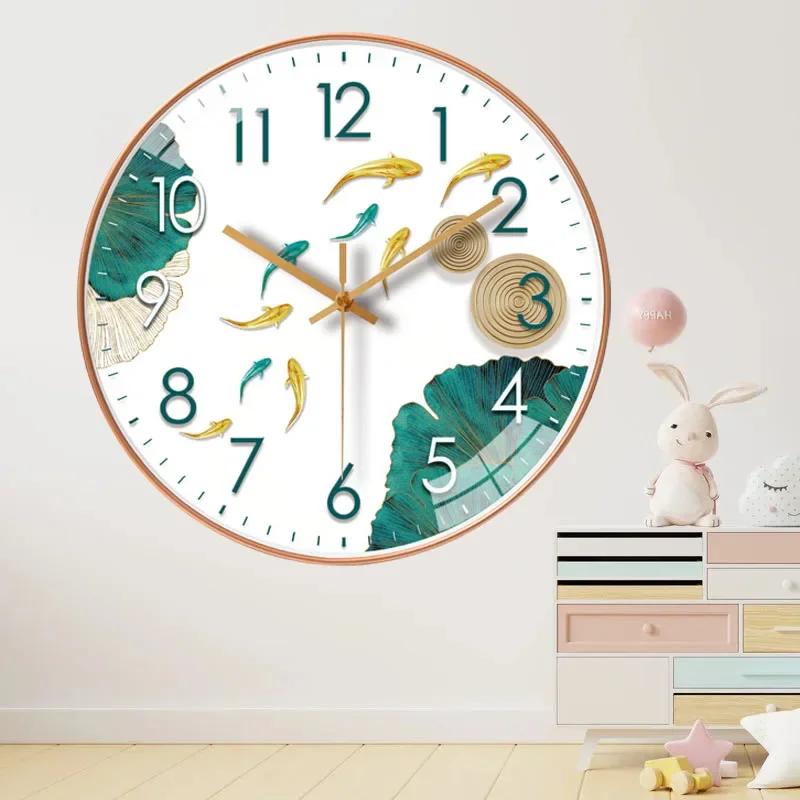 8 Inch Silent Wall Clock Living Room Home Punch-free Modern Simple Creative Net Red Clock Silent Bedroom Quartz Clock