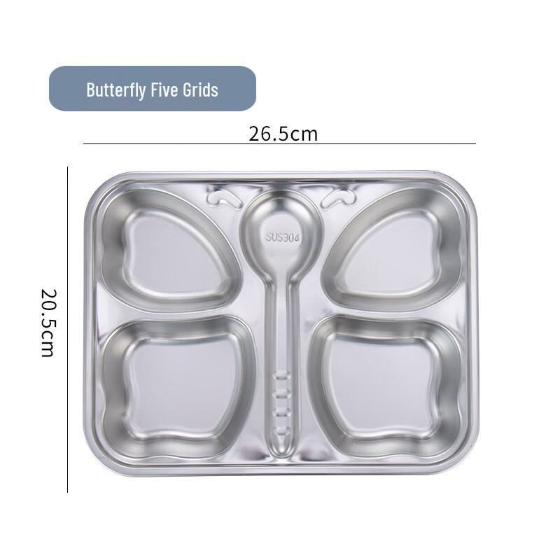 Lijia Food-Grade 304 Stainless Steel Cartoon Kids Sectioned Plates