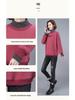 Women's 2024 Autumn/Winter Plus Size Fleece-Lined High-Neck Patchwork Sweatshirt