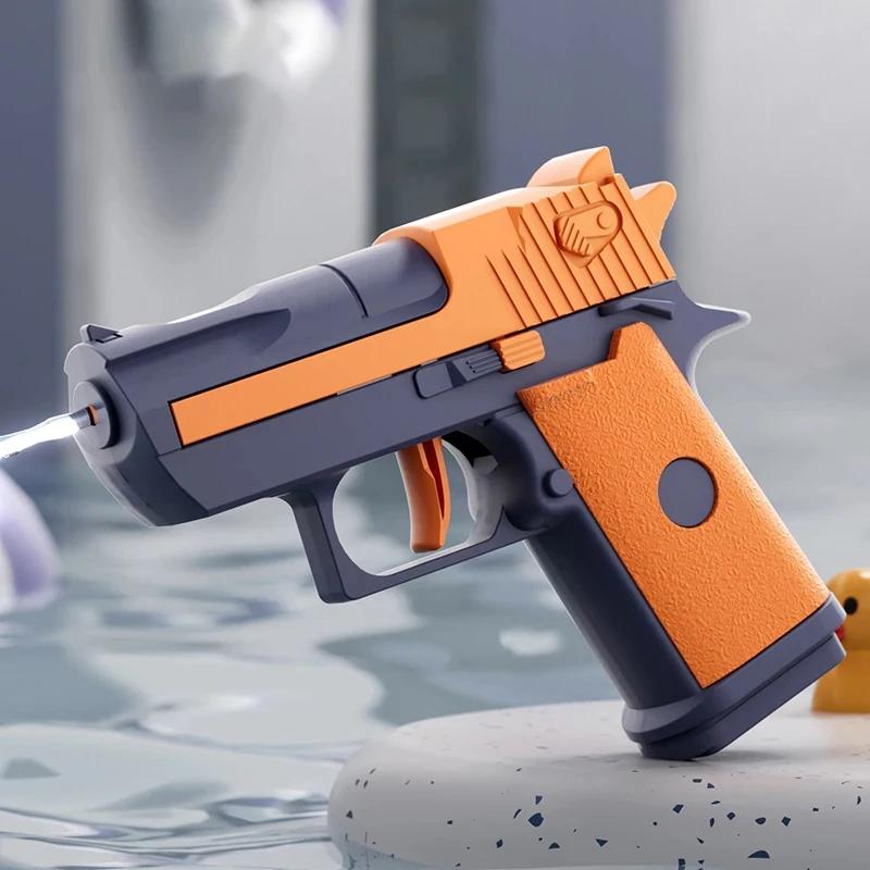 Mini Water Pistol Mechanical Continuous Firing Water Gun Summer  Pool Shooting Watergun Manual Water Gun Outdoor Game Toys Gifts