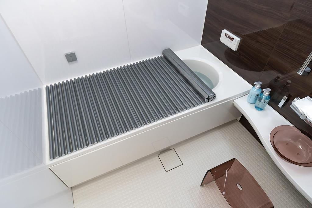 Topre Easy Wave Bathtub Lid, Shutter Type, 75 x 150 cm, Metallic Gray, Antibacterial, L15