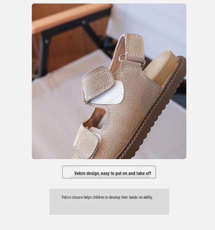 Kids' Matte Leather Birkenstock Sandals - Summer Beach & Sports Non-Slip Soft-Sole Shoes for Boys & Girls