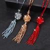 Crafted Beautifully Long Ethnic Crystal Necklace For Women With Stunning Detail Tassel
