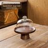 Japanese Style Acacia Wood Pedestal Cake & Dessert Tray