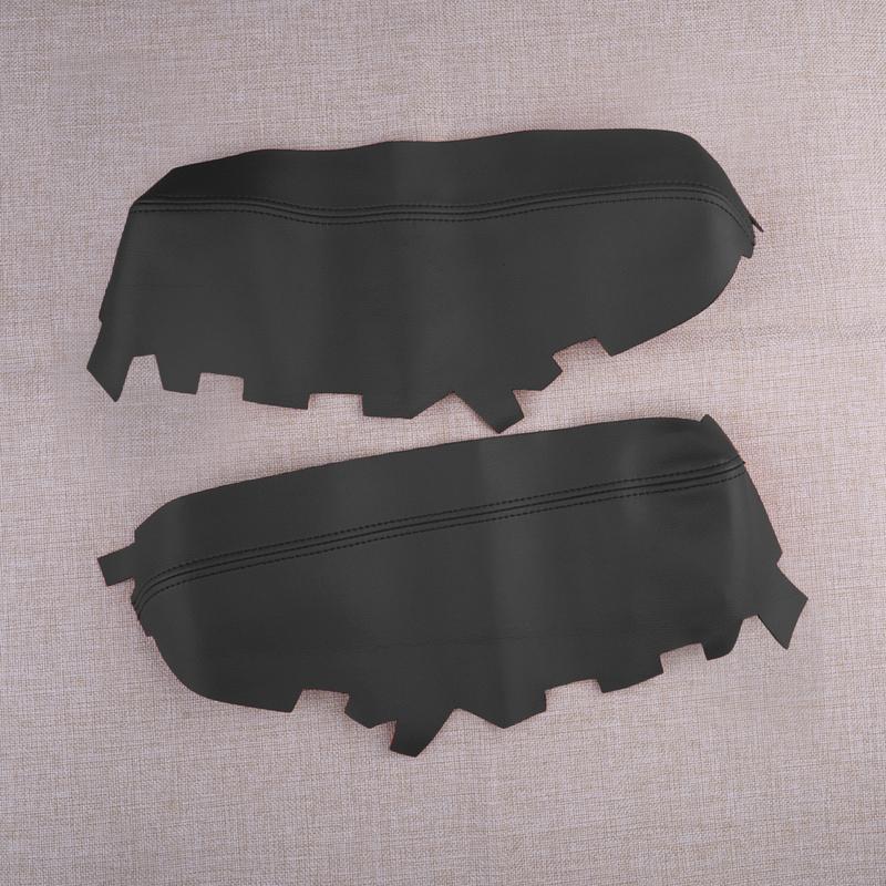 Car Front Door Panel Armrest Cover Skin Pad Protector Accessory Fit for Toyota Avalon 2013-2018 Black Microfiber Leather