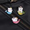 Charm Mermaids Cats Alloy Brooch Fashionable Lapel Accessory For Kids Friend Parties Casual Outfits
