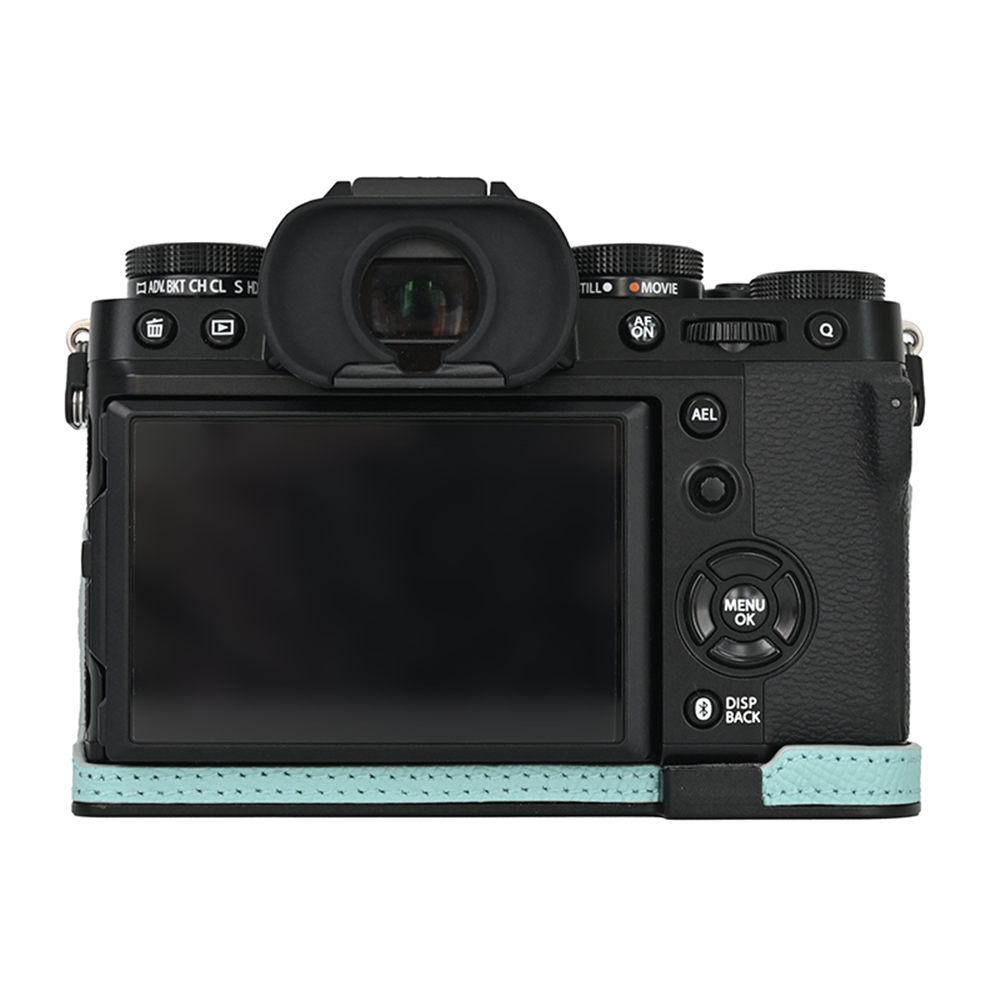 Aluminum Metal Camera Bag Genuine Leather Half Body Case For Fujifilm XT5 Fuji X-T5 Battery Opening Bottom Cover