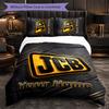 JCB Customized Name Text Bedding Set, 1 Duvet Cover & 2 Pillowcases Personalized Bedroom Gift