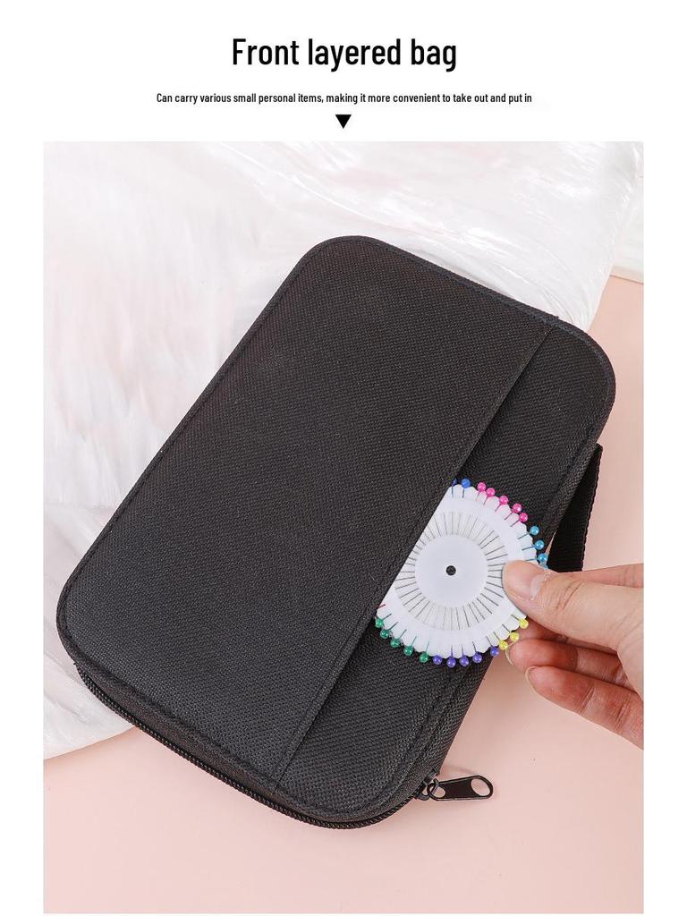 Portable Needle and Thread Kit with Holder for Home and Travel Sewing