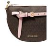 MICHAEL KORS Emilia braided heart logo print canvas crossbody shoulder tote medium women's brown and pink